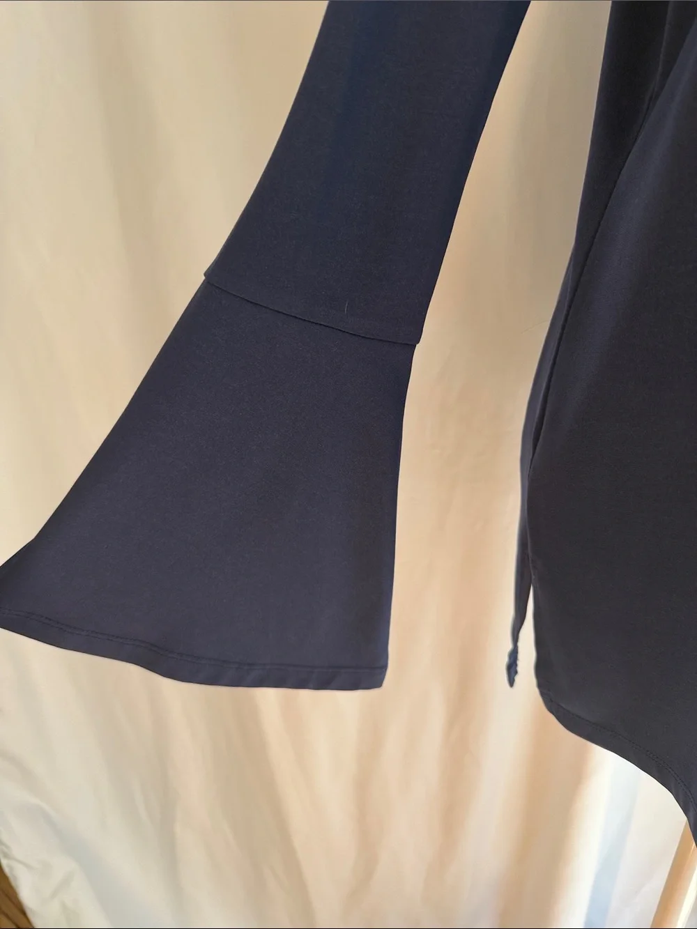 Michael Kors Navy Long-Sleeve Top with Gold Eyelet Detail